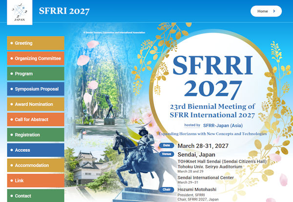 SFRR-International Biennial Meeting, Sendai, Japan 2027