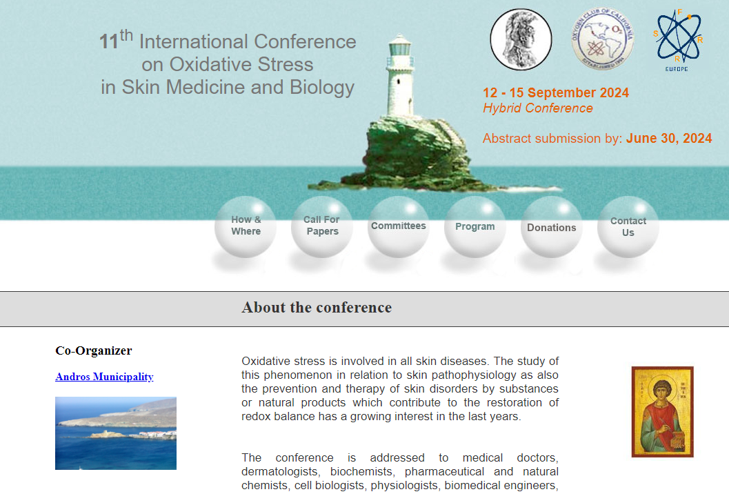 11th International Conference on Oxidative Stress in Skin Biology and Medicine