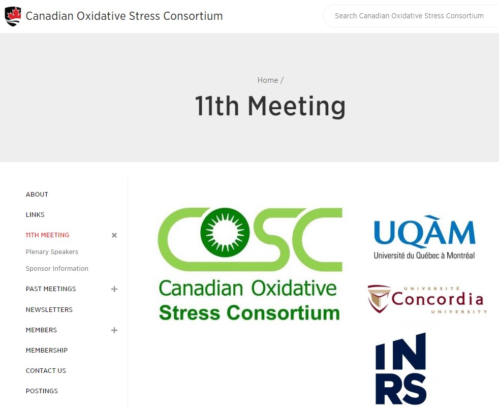 11th Meeting of the Canadian Oxidative Stress Consortium