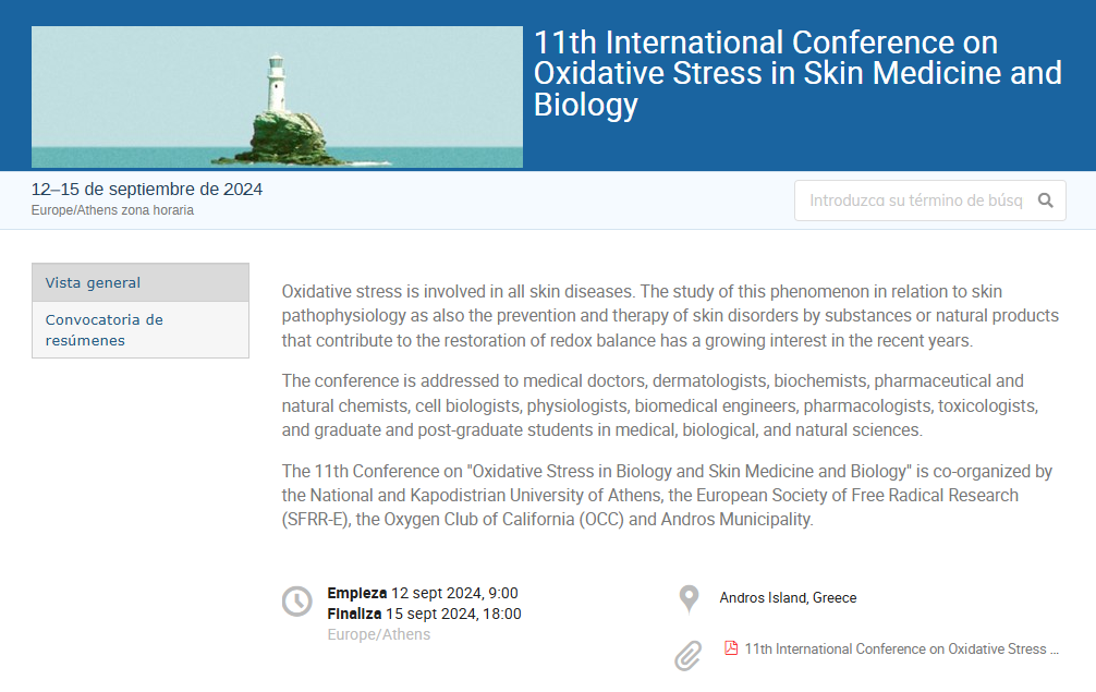 11th International Conference on Oxidative Stress in Medicine and Skin Biology