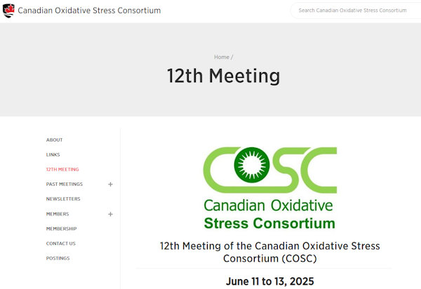 12th Meeting of the Canadian Oxidative Stress Consortium (COSC)