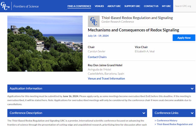 Thiol-Based Redox Regulation and Signaling Gordon Conference
