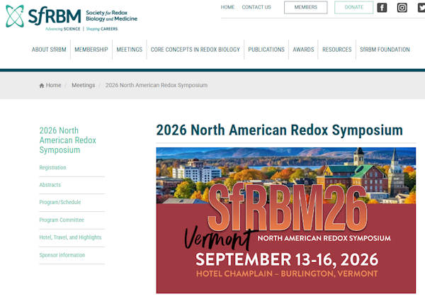 2026 SfRBM North American Redox Symposium
