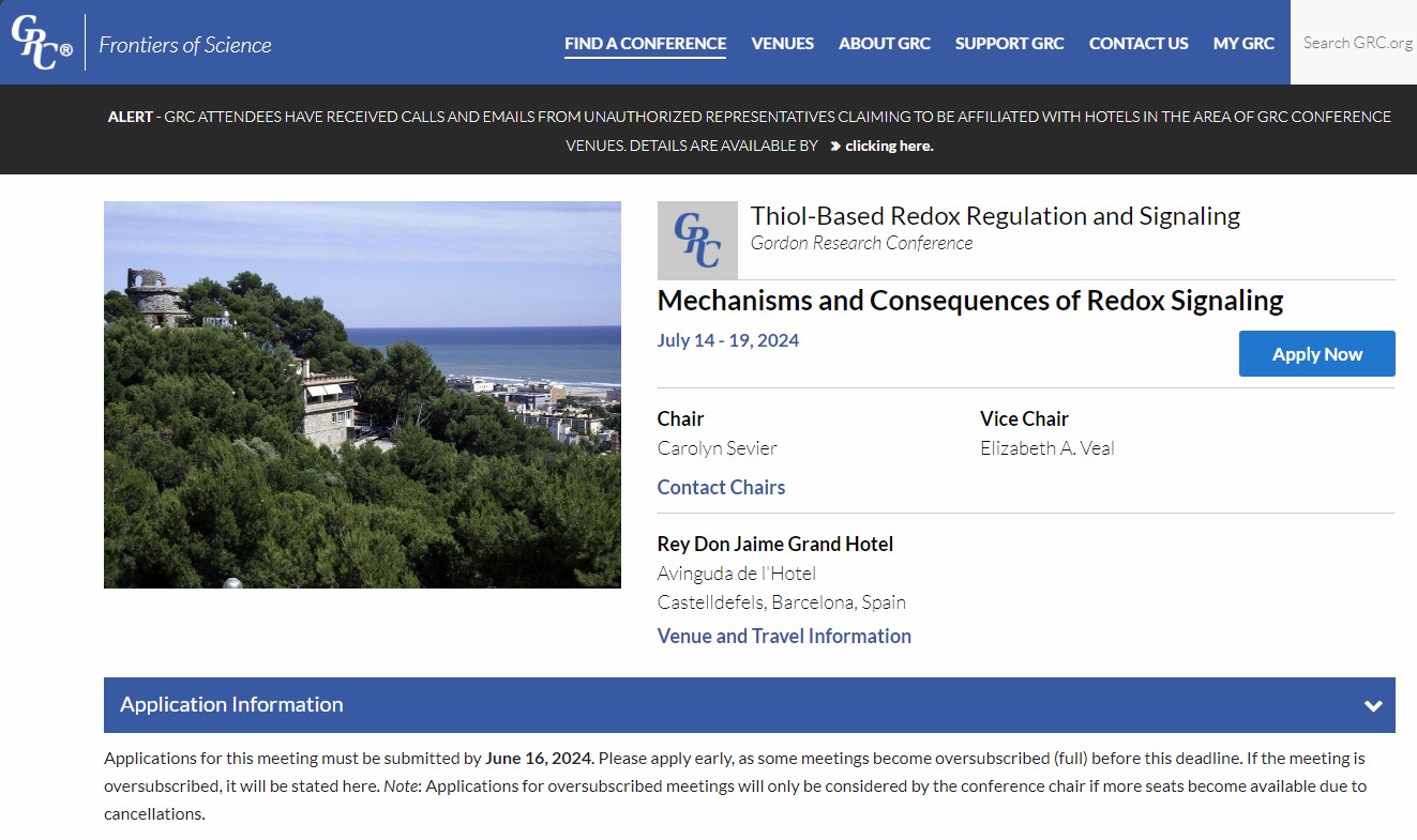 Thiol-Based Redox Regulation and Signaling Gordon Research Seminar